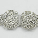 Edwardian Sterling Silver Stag & Oak Leaf Nurses Buckle Antique 1907 Birmingham