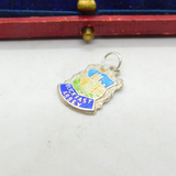 Sterling Silver Enamel Buckfast Abbey Travel Shield Charm Pendant Vintage c1970