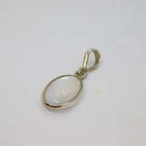 Sterling Silver Cabochon Moonstone Oval Drop Charm Pendant Vintage c1970