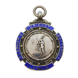 Sterling Silver & Enamel Clapham Cricket Leaugue Fob Medal Antique 1930