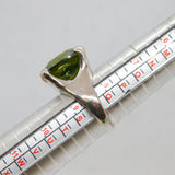 Sterling Silver Faceted Peridot Chunky Cocktail Ring Vintage c1990 Size R