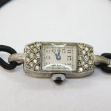 Art Deco Sterling Silver & Paste Set Ladies Cocktail Watch Antique c1920s