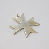 Sterling Silver Maltese Cross Charm Pendant Vintage c1970