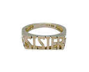 Sterling Silver 'SISTER' Family Signet Band Ring Vintage c1970 Size L