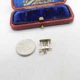 Sterling Silver Saddle on a Rack Charm Pendant Vintage c1970