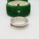 Sterling Silver Textured Pattern Dress Ring Vintage c1970 Size P UK
