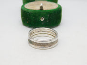 Sterling Silver Textured Pattern Dress Ring Vintage c1970 Size P UK