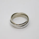 Sterling Silver Triple Band Russian Wedding Ring Vintage c1970 Size U