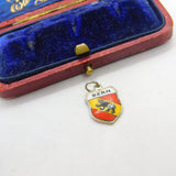 Sterling Silver and Enamel Bern Travel Shield Charm Pendant Vintage c1970