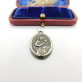 Sterling Silver French Catholic Saint Charm Pendant Vintage c1970