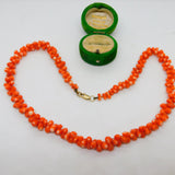 9ct Gold Clasp Graduated Red Coral Necklace Antique c1920 Art Deco
