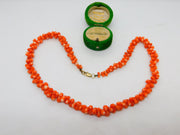9ct Gold Clasp Graduated Red Coral Necklace Antique c1920 Art Deco