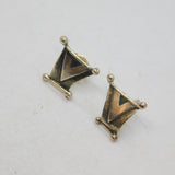 Pair of Sterling Silver Stud 'V' Symbol Scroll Style Stud Earrings Vintage c1990