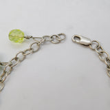 Sterling Silver Murano Glass Heart Set Beaded Bracelet Vintage c2000s