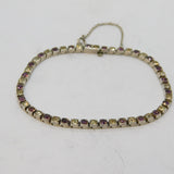 20th Century Sterling Silver & Pink-White Paste Set Tennis Bracelet Antique