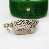 Sterling Silver Champagne Ice Bucket Charm Pendant Vintage c1970