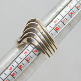 Sterling Silver 5 Strand Twist Front Wide Studio Ring Vintage c1990 Size O 1/2