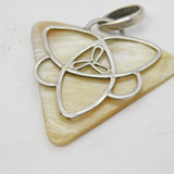 Sterling Silver Large Celtic Drop Triangular Charm Pendant Vintage c1970s