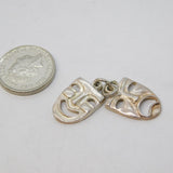 Sterling Silver Comedy Tragedy Muse Masks Charm Pendant Vintage c1970