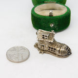 Sterling Silver Opening Family in the Shoe Charm Pendant Vintage c1970