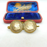 Queen Victoria Sterling Silver Gilt Threepence Coin Brooch Antique c1890 V