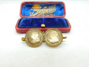 Queen Victoria Sterling Silver Gilt Threepence Coin Brooch Antique c1890 V