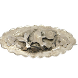 Sterling Silver Swallow Sweetheart Brooch Antique 1921 Birmingham Art Deco