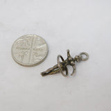 Sterling Silver Hula Hoop Dancer Charm Pendant Vintage c1970