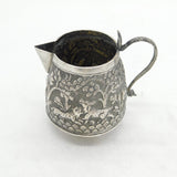 19th Century Indian Kutch Sterling Silver Animal Pattern Cream Jug Antique