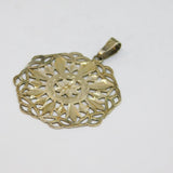 Sterling Silver Cutwork Mandala Style Large Pendant Vintage 1973 Birmingham