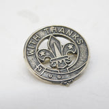 Sterling Silver Boy Scouts 'With Thanks' Brooch Pin Vintage 1975 Birmingham