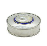Edwardian Sterling Silver Natural Blistered Pearl Trinket Box Antique Chester