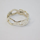 Sterling Silver Intertwined Shapes Band Ring Vintage c1970 Size M 1/2