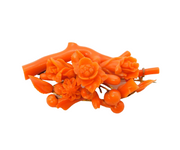 Georgian 9ct Yellow Gold Mounted Carved Natural Coral Floral Brooch Antique