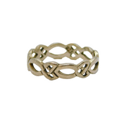 Sterling Silver Celtic Pattern Band Ring Vintage c1970 Size P