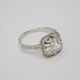 Sterling Silver Multi-Stone CZ Statement Ring Vintage c1970 Size P