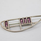 Ortak Scottish Sterling Silver & Enamel Absract Spray Brooch Vintage c1970s