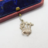 Sterling Silver Scottish Bagpipes Charm Pendant Vintage c1970