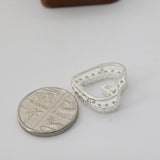 Sterling Silver Paste Set Heart Drop Charm Pendant Vintage c1970
