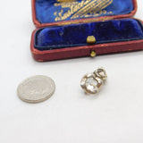 Sterling Silver Diamante Drop Charm Pendant Vintage c1970