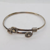 Studio Style Sterling Silver Button Pattern Bangle Bracelet Vintage c1960s