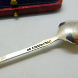 Norwegian Silver Plated & Enamel Sunset Scene Souvenir Spoon Opal Nysolv