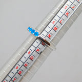 Sterling Silver 8 Stone Blue Topaz Half Eternity Ring Vintage c1970 Size N 1/2