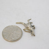 Sterling Silver Kangaroo Charm Pendant Vintage c1970