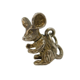 Sterling Silver Articulated Mouse Charm Pendant Vintage c1970