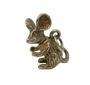 Sterling Silver Articulated Mouse Charm Pendant Vintage c1970