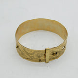 20th Century Rolled Gold Floral Cuff Bangle Bracelet Antique c1920s