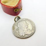 King Charles II 1676 Sterling Silver Coin Pendant Charm Antique