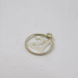 Sterling Silver Cut Out Round "21" Birthday Charm Pendant Vintage c1970