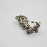 Sterling Silver Skiing Man Charm Pendant Vintage c1970